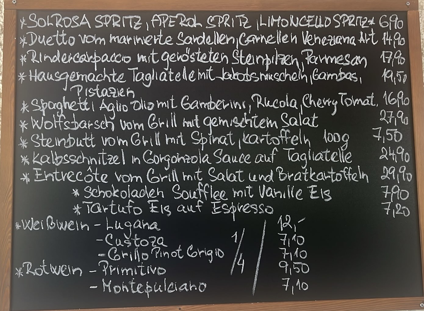 Wochenkarte Ristorante Bruschetta